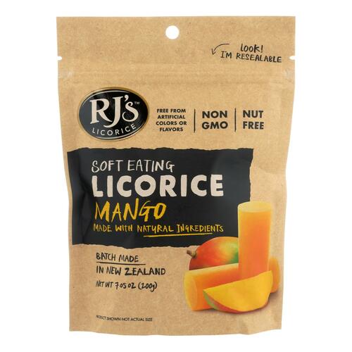 RJS LICORICE: Soft Eating Licorice Mango, 7.05 oz - 0730982000483