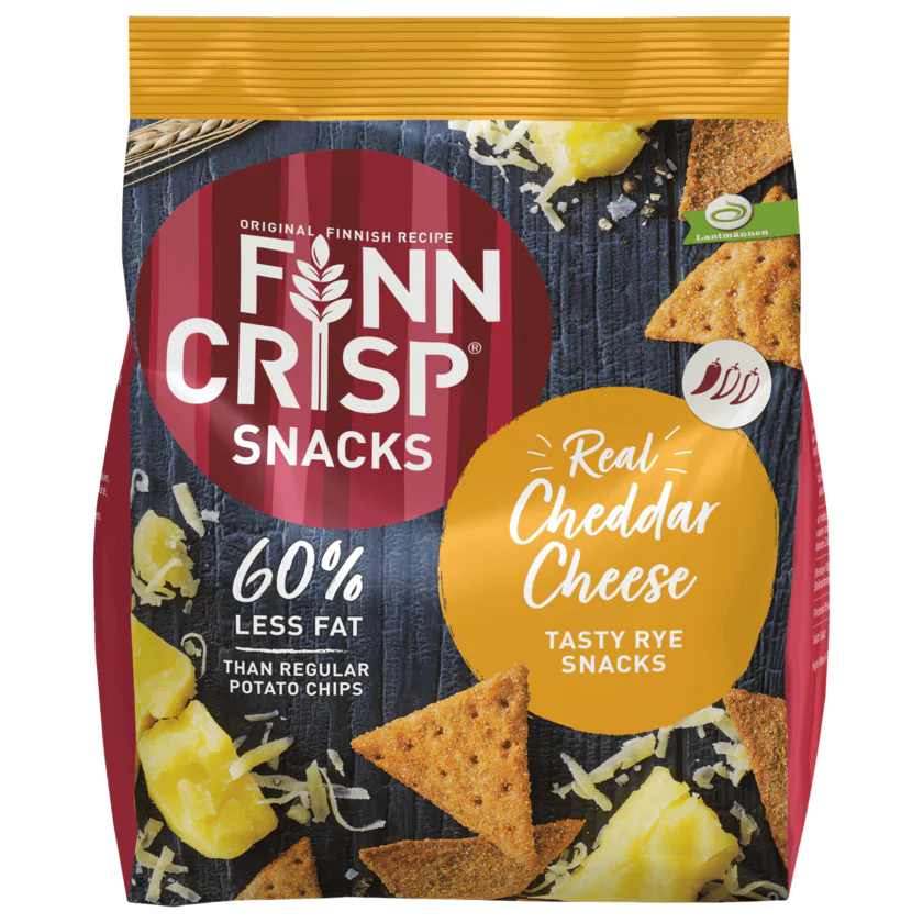 Finn Crisp Snacks Real Cheddar Cheese Tasty Rye Snacks 150g - 7310130011627