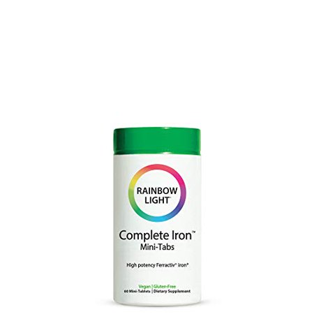 Rainbow Light - Complete Iron Mini-Tabs Gently Encourages Healthy Iron Levels by Promoting Iron Absorption with Ferractiv Iron Vitamin C and Ginger Vegan Gluten-Free Non-Constipating 6 - 731339101426