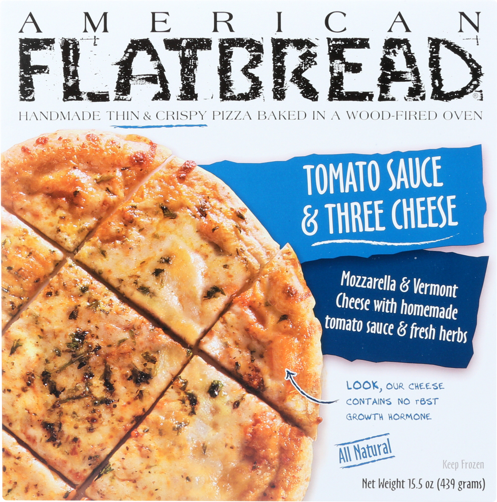 AMERICAN FLATBREAD: Tomato Sauce & Three Cheese Pizza, 15.50 oz - 0731789891441