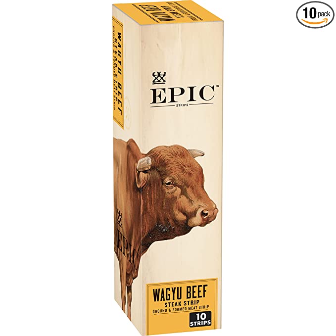 EPIC Wagyu Beef Steak Strips, Grass-Fed, Paleo Friendly, 0.8 oz Strips, 10 ct - 732153031715