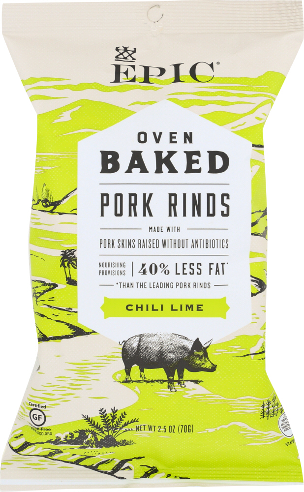 EPIC: Pork Rinds Chili Lime Baked, 2.5 oz - 0732153102088