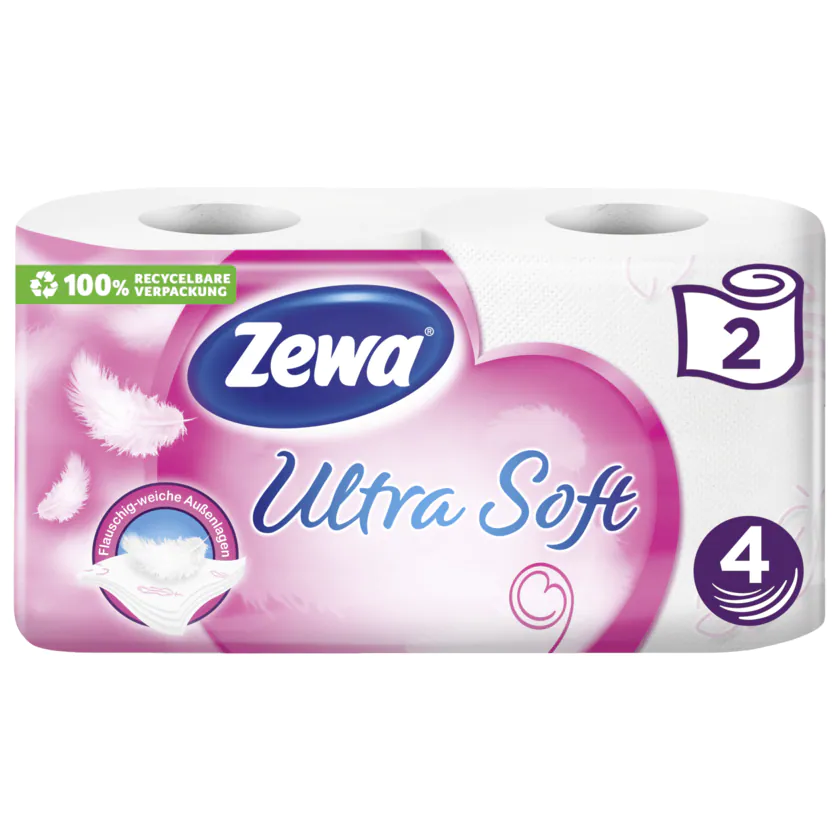 Zewa Ultra Soft Toilettenpapier 4-lagig 2x150 Blatt - 7322540737080