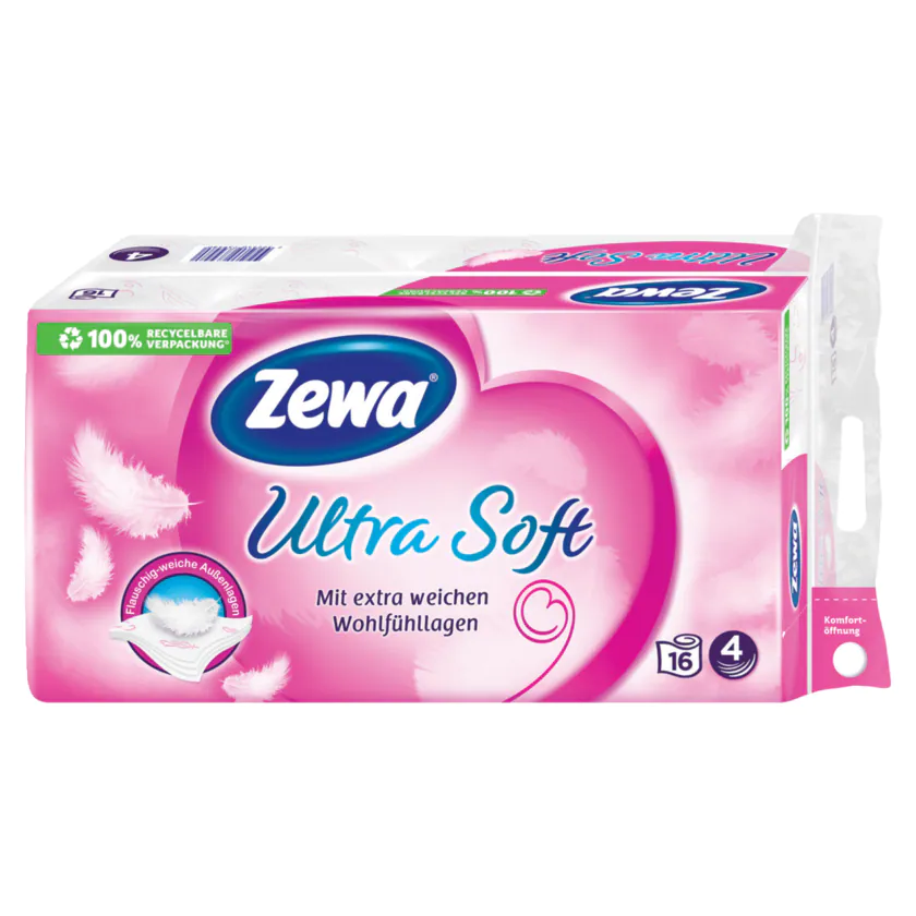 Zewa Ultra Soft Toilettenpapier 4-lagig 16x150 Blatt - 7322540739480