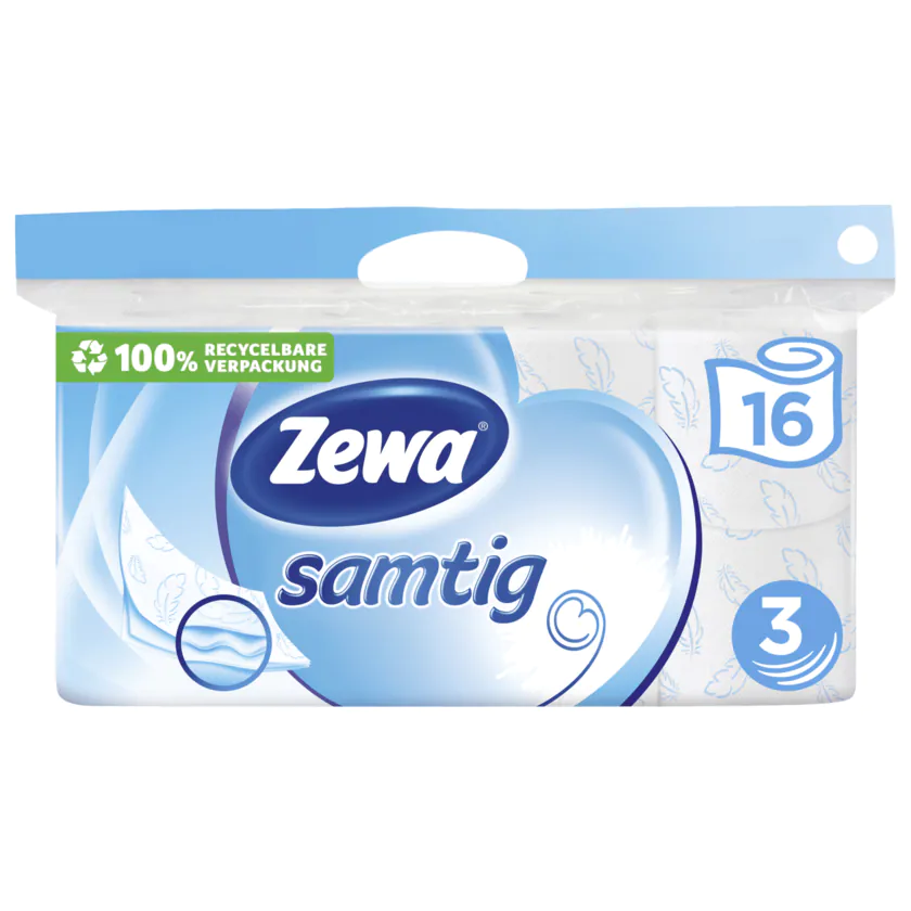 Zewa Samtig Toilettenpapier 3-lagig 16x140 Blatt - 7322540745306