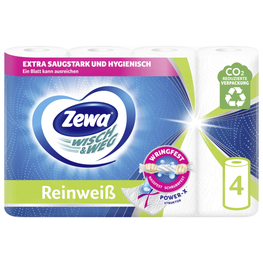 Zewa Wisch & Weg Reinweiss 4x45 Blatt - 7322540973372