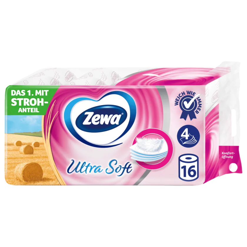 Zewa Ultra Soft Toilettenpapier 4-lagig 16x150 Blatt - 7322541459905