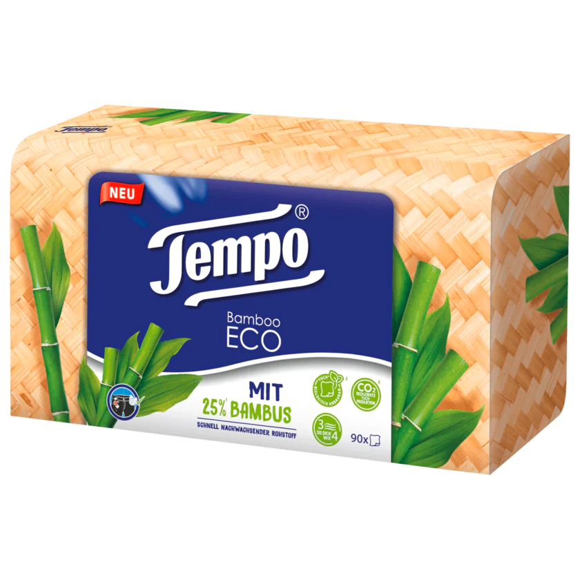 Tempo Bamboo ECO Taschentücher Box 90 Stück - 7322541464374