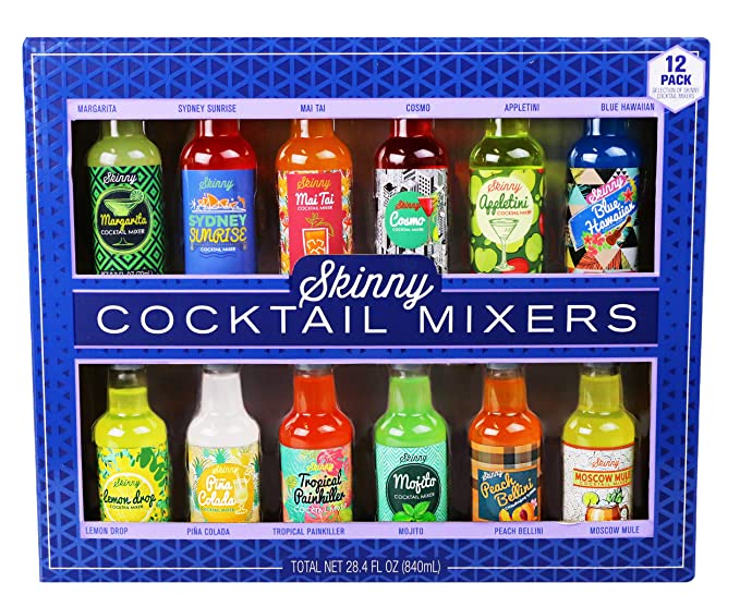  Thoughtfully Cocktails, Skinny Cocktail Mixer Set, Vegan and Vegetarian, Flavors Include Margarita, Moscow and More, Set of 12 (Contains NO Alcohol)  - 732346485875