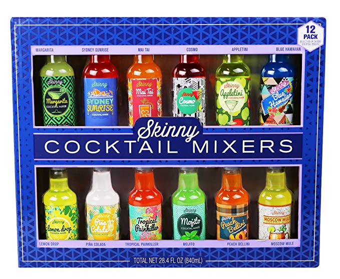 Thoughtfully Cocktails, Skinny Cocktail Mixer Set, Vegan and Vegetarian, Flavors Include Margarita, Moscow and More, Set of 12 (Contains NO Alcohol) - 732346485875