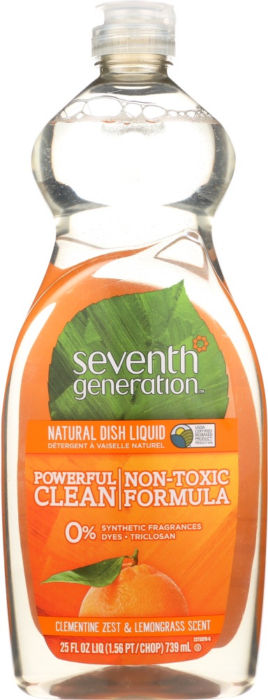 SEVENTH GENERATION: Natural Dish Liquid Clementine Zest & Lemongrass, 25 oz - 0732913227327