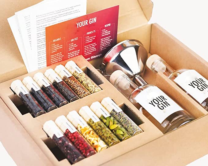  Make Your Gin, Gin Lovers Gift, Gin Botanicals Set, Gin Creator, Gin Infusion Kit, Flavor Your Own Gin, 12 Spices in Glass, DIY Kits for Adults, Bartender Kit, Gifts for Men and Women  - 733490471028