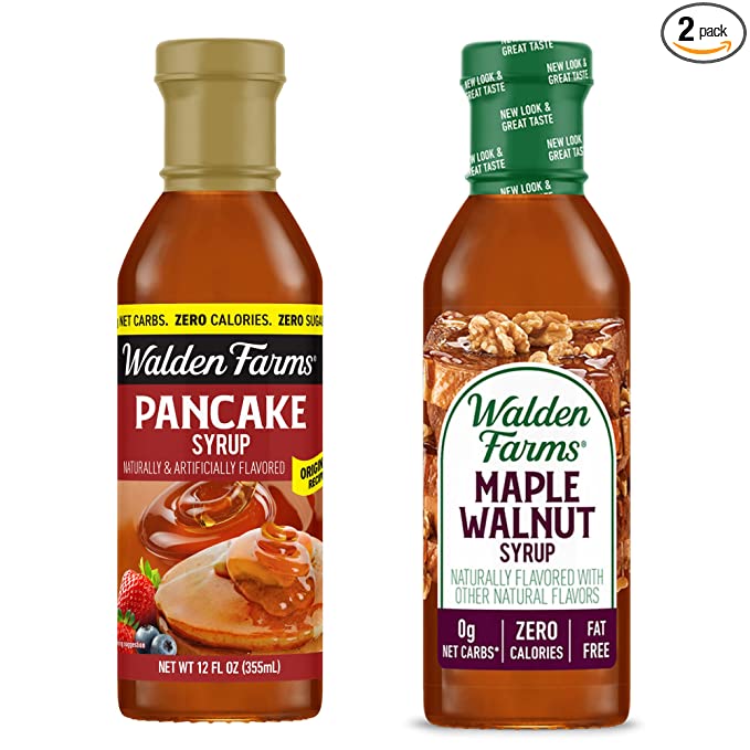  Walden Farms Variety Pack Syrups, 12 oz, 0g Net Carbs Keto Friendly, Non-Dairy, No Gluten, Sugar Free, Sweet and Delicious Flavor for Pancakes, Waffles, French Toast, Maple Walnut and Pancake Syrup  - 733520625001