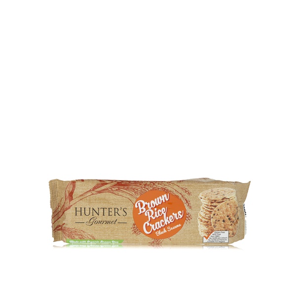 Hunter's Gourmet brown rice crackers black sesame 100g - Waitrose UAE & Partners - 733603093765