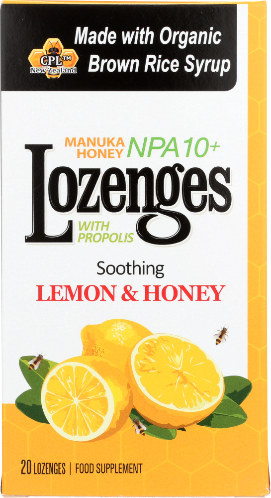 Manuka Honey With Propolis Npa 10+ Food Supplement Lozenges, Lemon & Honey - 733726801216