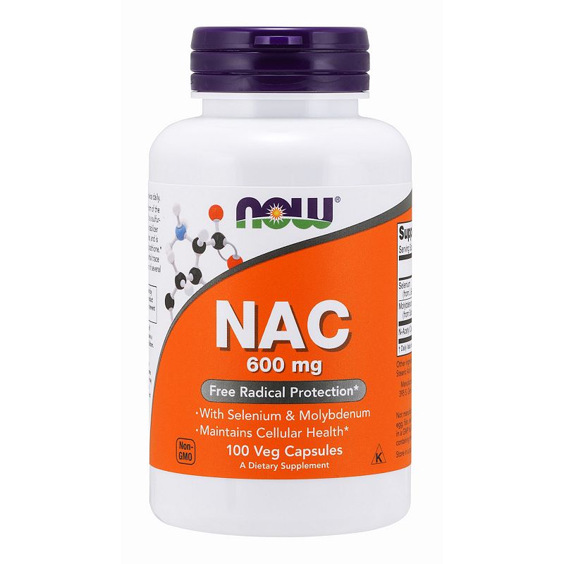 Now Foods Supplements, NAC (N-Acetyl Cysteine) 600 mg with Selenium & Molybdenum, 100 Veg Capsules (B000MGWFWI) - 733739000859