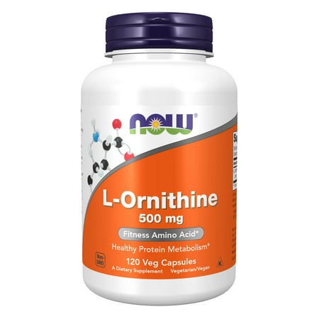 NOW Supplements L-Ornithine 500 mg Amino Acid 120 Veg Capsules - 733739001221