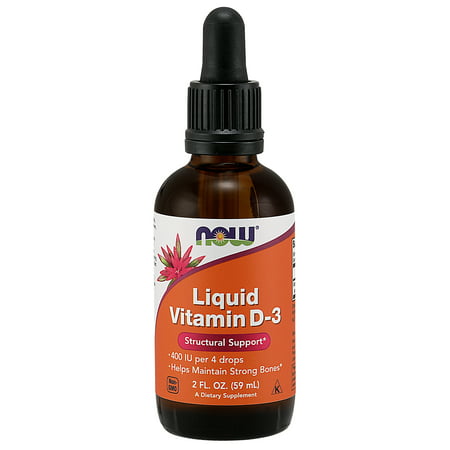 NOW Supplements Liquid Vitamin D-3 Strong Bones* Structural Support* 2-Ounce - 733739003706