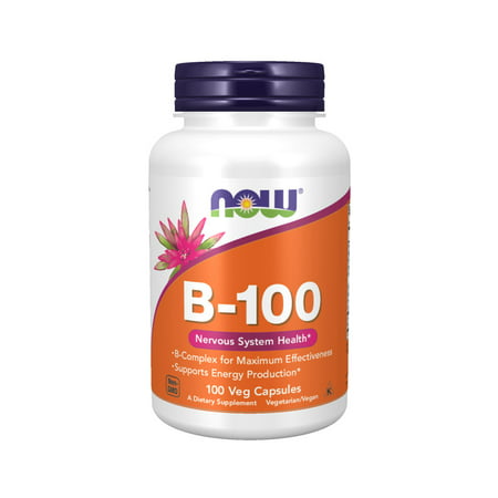 NOW Supplements, Vitamin B-100, Energy Production*, Nervous System Health*, 100 Veg Capsules (B000UX110A) - 733739004369