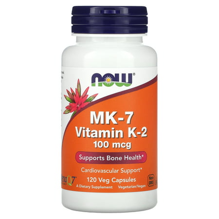 NOW Foods - MK-7 Vitamin K2 Bone Health Support 100 mcg. - 120 Vegetable Capsule(s) - 733739009937