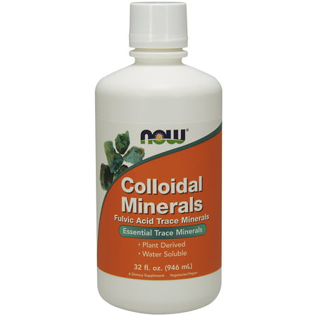 NOW Supplements Colloidal Minerals Liquid Plant Derived Essential Trace Minerals 32-Ounce - 733739014054