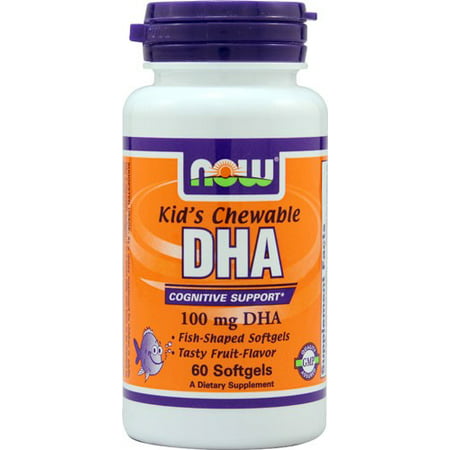 Now Kid s Chewable DHA Cognitive Support Softgels Fruit Flavor 100 Mg 60 Ct - 733739016072