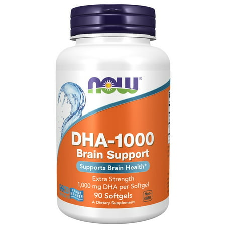NOW Foods - DHA-1000 Extra Strength Brain Health Support 1000 mg. - 90 Softgels - 733739016140