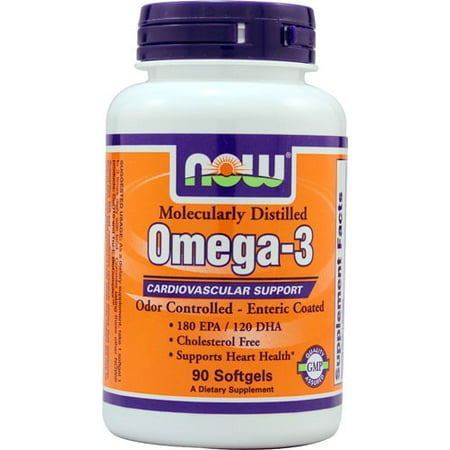 NOW Molecularly Distilled Omega-3 Softgels 1000 Mg 90 Ct - 733739016560