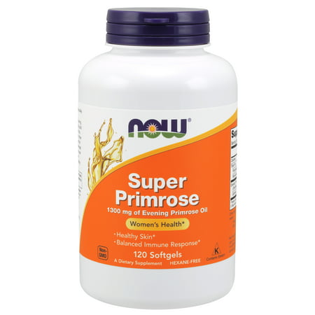 NOW Supplements Super Primrose 1300 mg with Naturally Occurring GLA (Gamma-Linolenic Acid) 120 Softgels - 733739017574