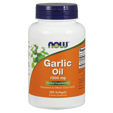 NOW Supplements Garlic Oil 1500 mg Serving Size Equivalent to Whole Clove Garlic 250 Softgels - 733739017925