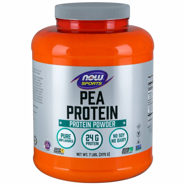 NOW Sports Nutrition, Pea Protein 24 g, Fast Absorbing, Unflavored Powder, 7-Pound (B00JL6ZKFE) - 733739021243