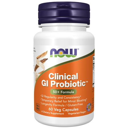 NOW Supplements Clinical GI Probiotic™ 50+ Formula Strain Verified 60 Veg Capsules - 733739029195