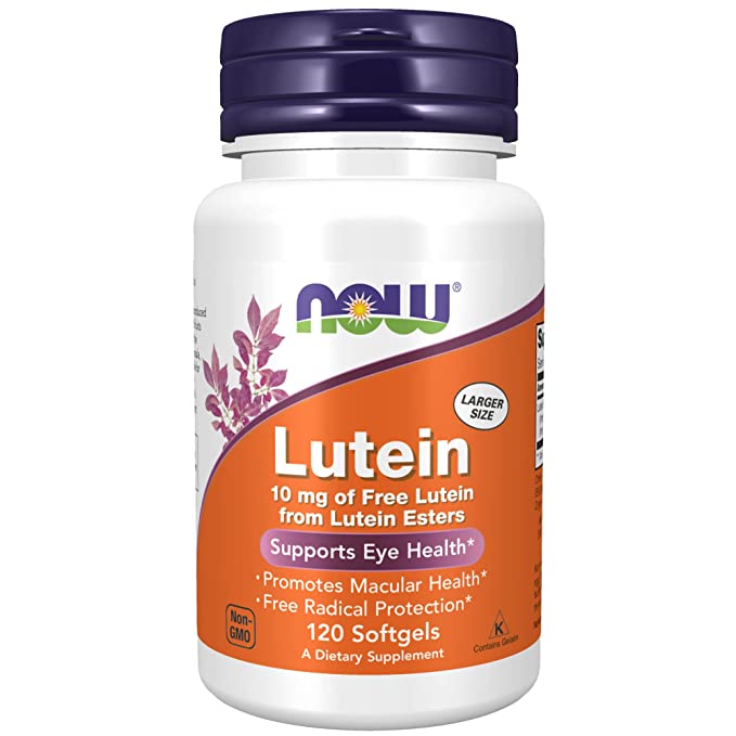  NOW Foods Lutein 10 mg Softgels, 120  - 885721314472