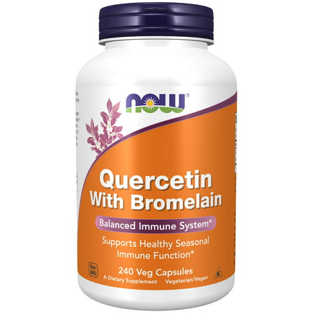 NOW Supplements Quercetin with Bromelain Balanced Immune System* 240 Veg Capsules - 733739030719