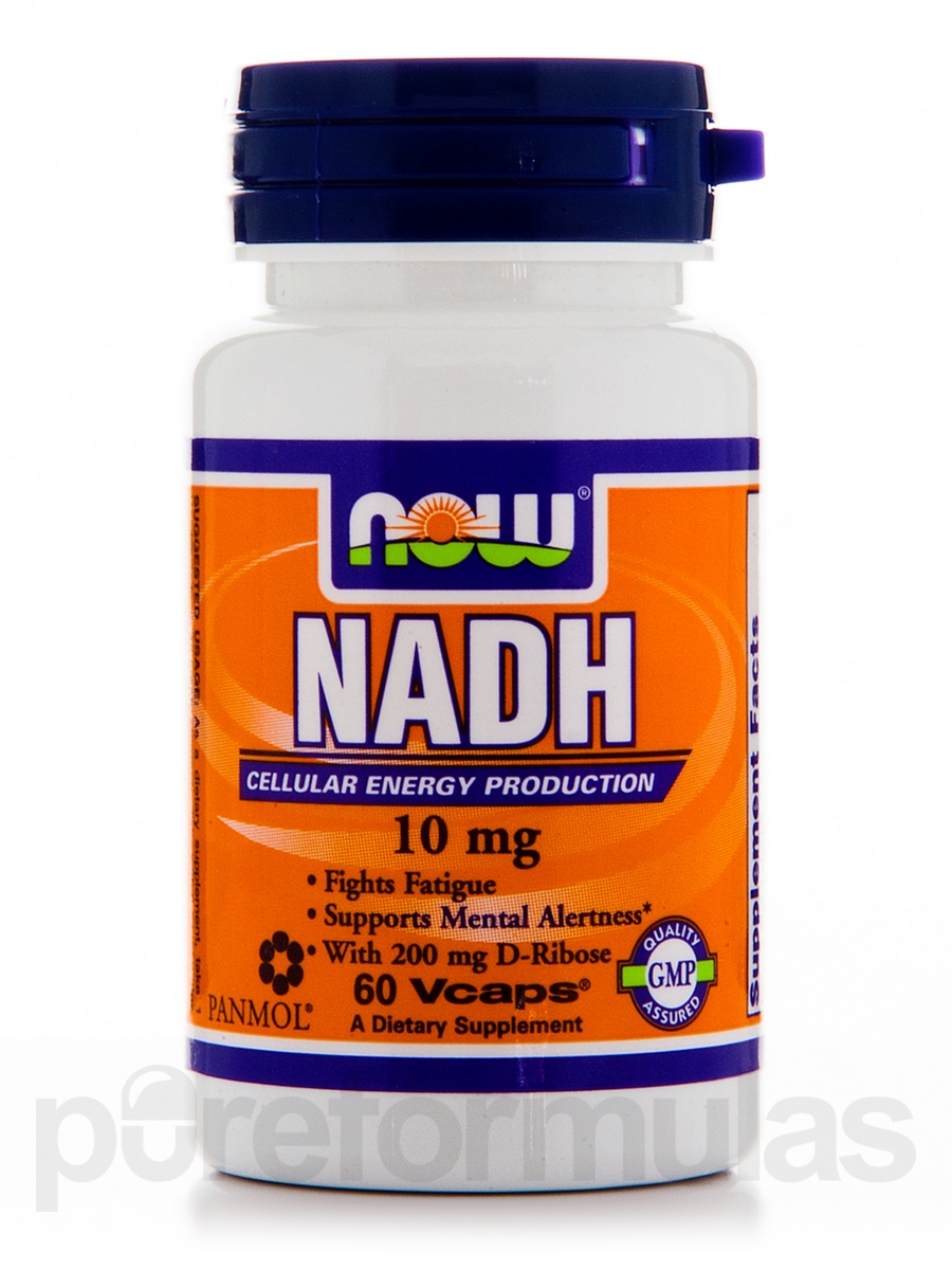 NOW Supplements, NADH (Reduced Nicotinamide Adenine Dinucleotide) 10 mg with 200 mg D-Ribose, 60 Veg Capsules (B0030GXSVE) - 733739031037