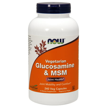 NOW Supplements Glucosamine & MSM (GreenGrown® Glucosamine) Vegetarian 240 Veg Capsules - 733739031310