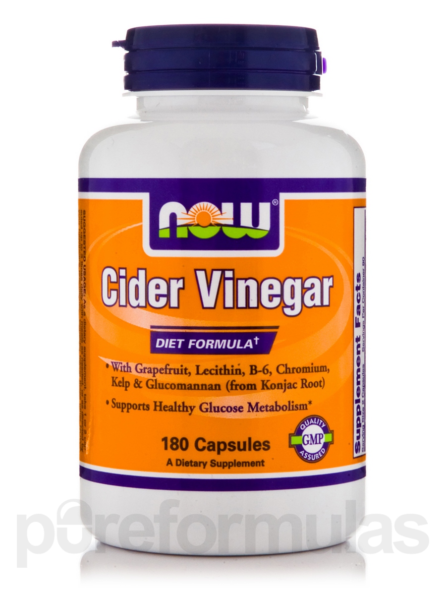 Now Foods Apple Cider Vinegar Capsules, 500 Mg, 180 Ct - 733739033161