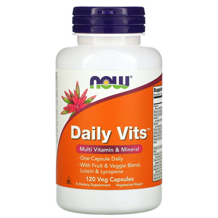 Daily Vits Multi Vitamin & Mineral 120 Veg Capsules NOW Foods - 733739037763