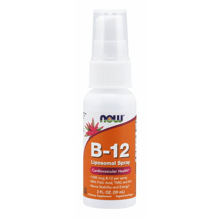 NOW Supplements Vitamin B-12 Liposomal Spray with Folic Acid TMG and B-6 2-Ounce - 733739039101