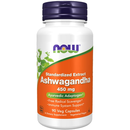 NOW Supplements Ashwagandha (Withania somnifera) 450 mg (Standardized Extract) 90 Veg Capsules - 733739046031