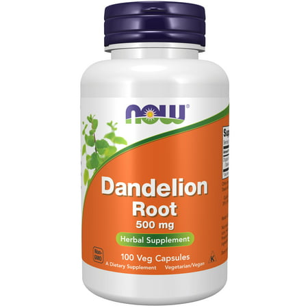 NOW Supplements Dandelion Root (Taraxacum officinale) 500 mg Herbal Supplement 100 Veg Capsules - 733739046451