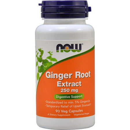 NOW Foods Vegetarian Ginger Root Extract Digestive Support 250mg 90 Ct - 733739046895