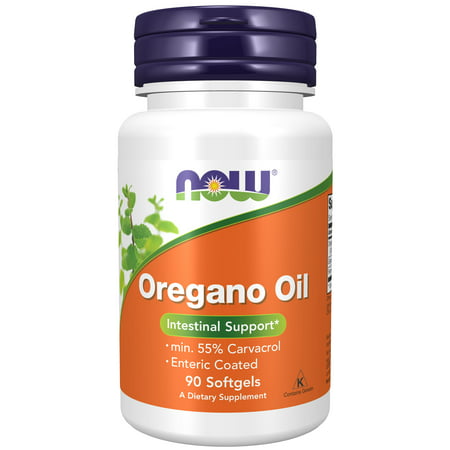 NOW Supplements Oregano Oil with Ginger and Fennel Oil Enteric Coated 90 Softgels - 733739047328