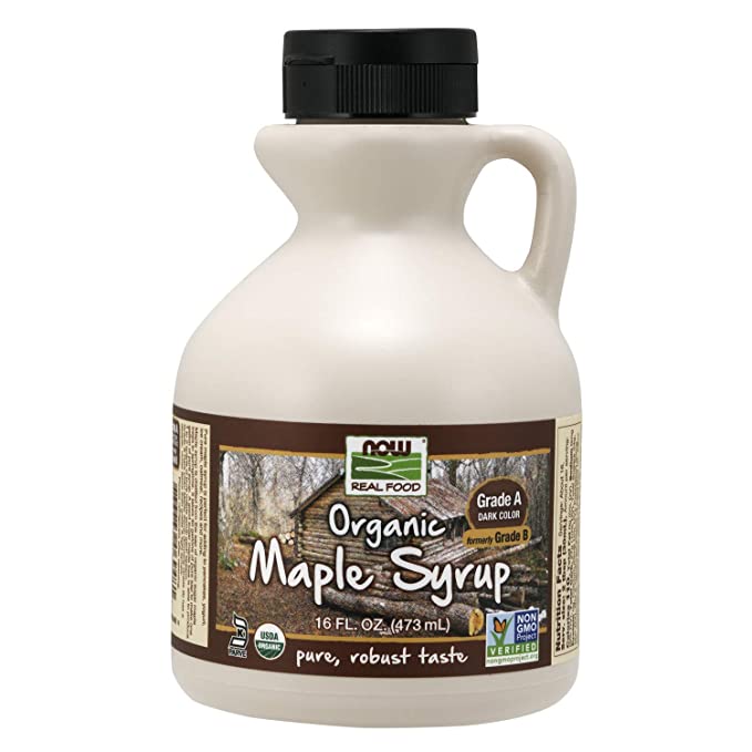  NOW Foods, Certified Organic Maple Syrup, Grade A Dark Color, Certified Non-GMO, Pure, Robust Taste, 16-Ounce  - 733739069481