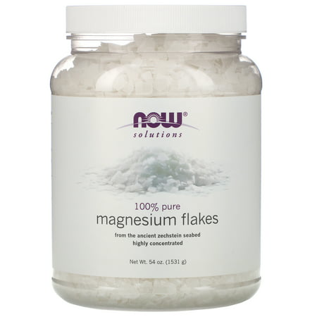 Solutions Magnesium Flakes 100% Pure 3.37 lbs (1531 g) NOW Foods - 733739077387