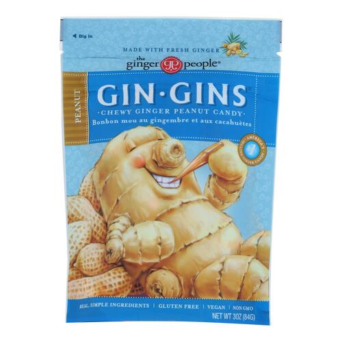 Ginger People Chewy Ginger Candy - Peanut - Case Of 12 - 3 Oz. - 734027905047