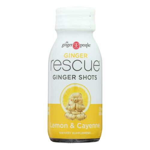 GINGER PEOPLE: Rescue Ginger Shots Lemon & Cayenne, 2 oz - 0734027909212