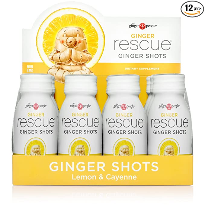  The Ginger People Ginger Rescue Lemon & Cayenne Ginger Shots, 2 Ounce, Pack of 12  - 734027909311