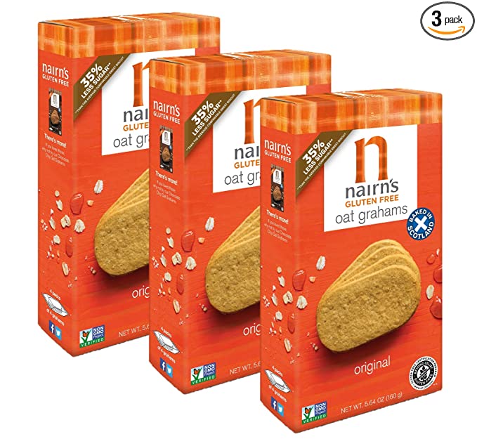  Nairn's Gluten Free Original Oat Grahams, 3 Packs/5.64 oz  - 734492095526