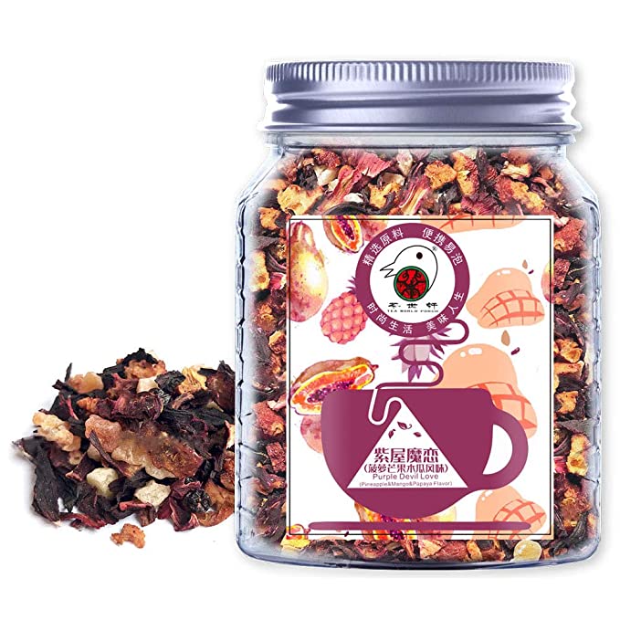  Plant Gift Purple Devil Love (Pineapple&Mango&Papaya Flavor) Skin Care Weight Loss, Tea Bags Anti-oxidation ,Anti Acne,Remove Freckle, Promote Circulation Detox Tea Beauty and Health 70G/2.5oz  - 735551159036